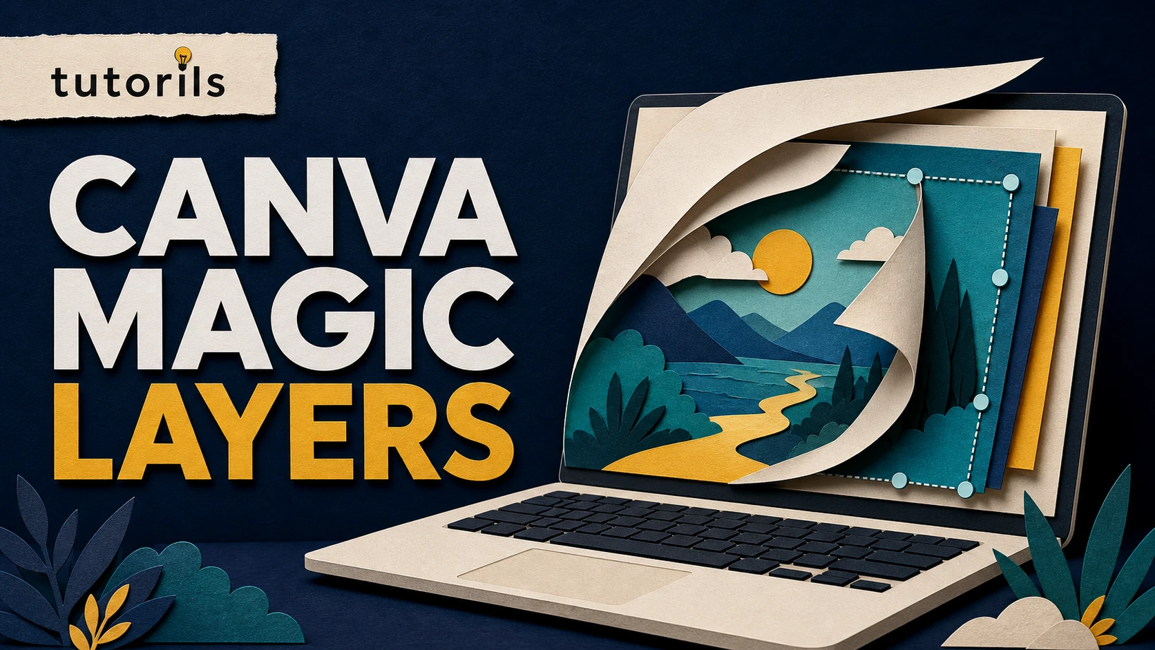 Realistic paper-craft illustration for Canva Magic Layers: Complete Guide to Turn Any Image Into Editable Layers
