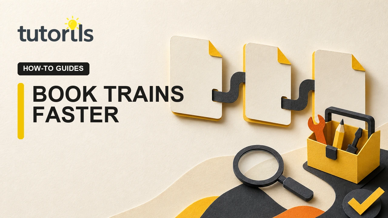 Realistic paper-craft illustration for How to Book Train Tickets Faster on IRCTC: Practical Tips