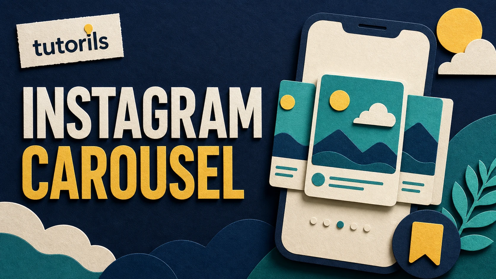 Realistic paper-craft illustration for How to Design Instagram Carousel Posts That People Save