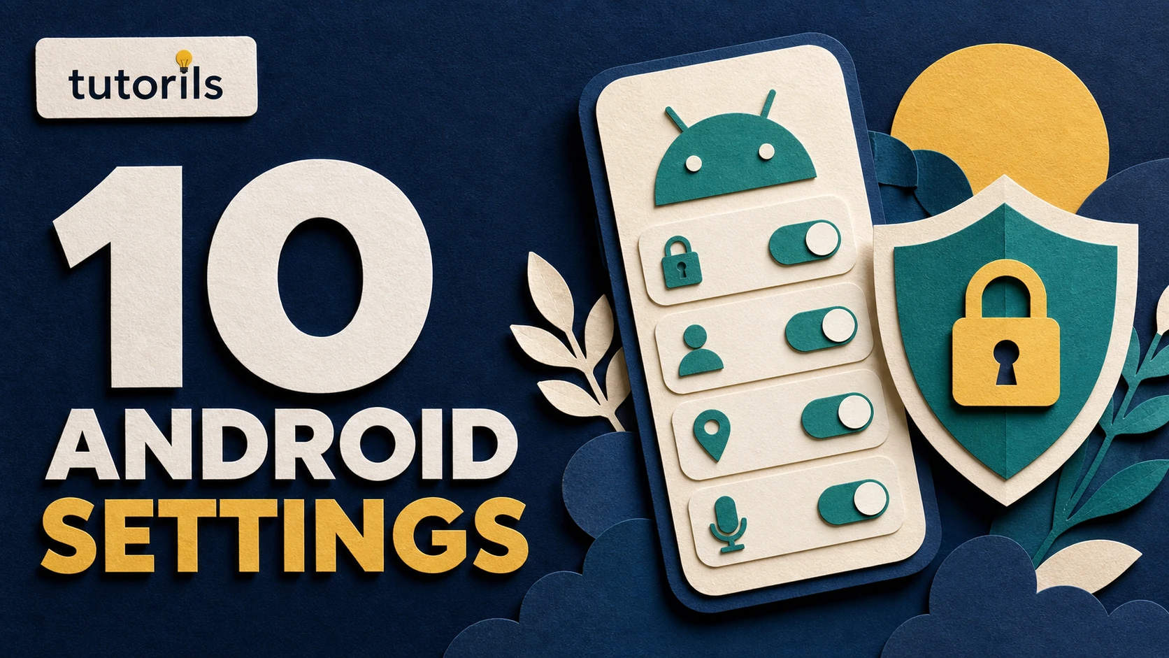 Realistic paper-craft illustration for 10 Android Settings You Should Change Right Now