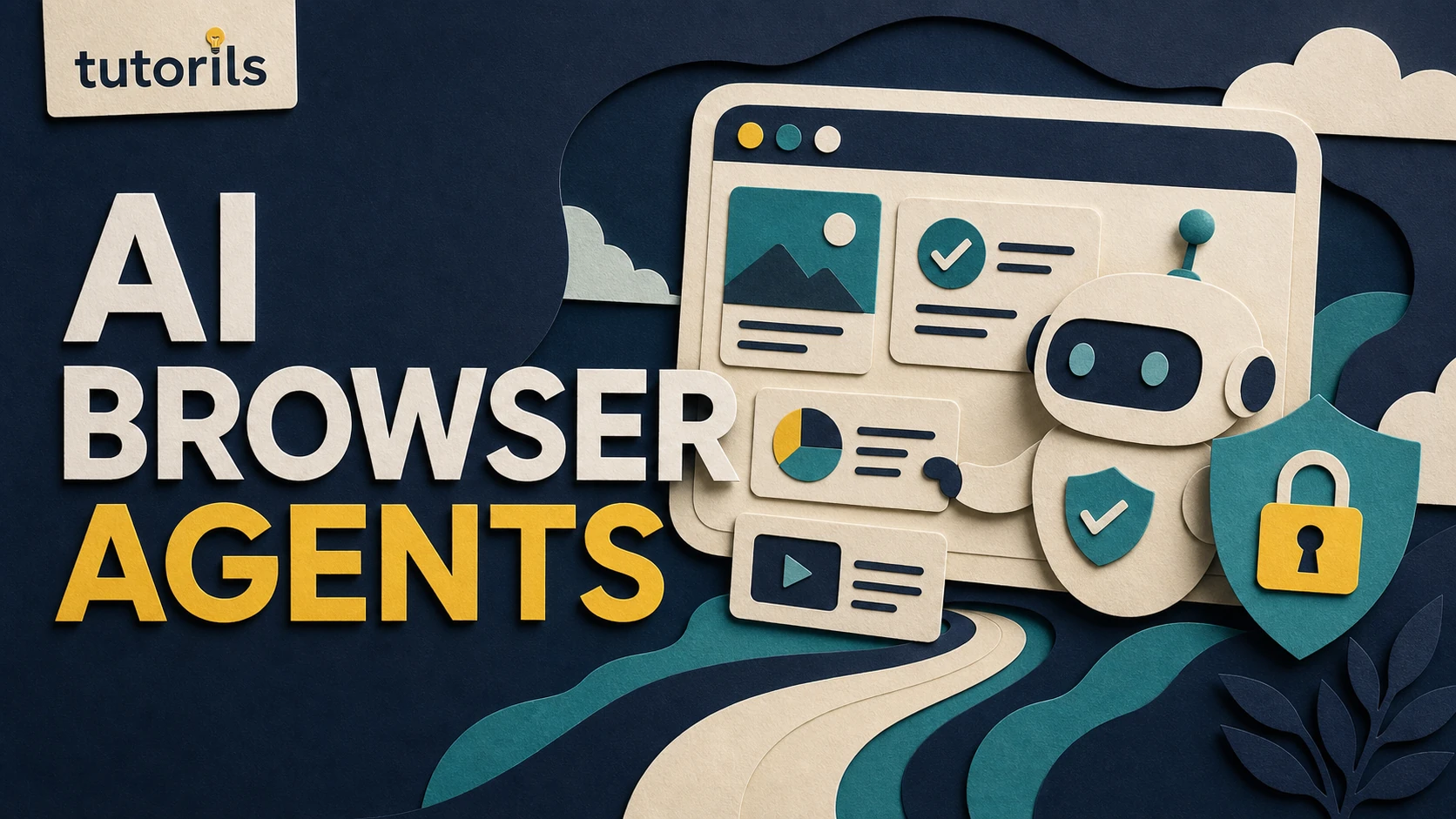 Realistic paper-craft illustration for AI Browser Agents Explained: What They Can Do and What to Avoid