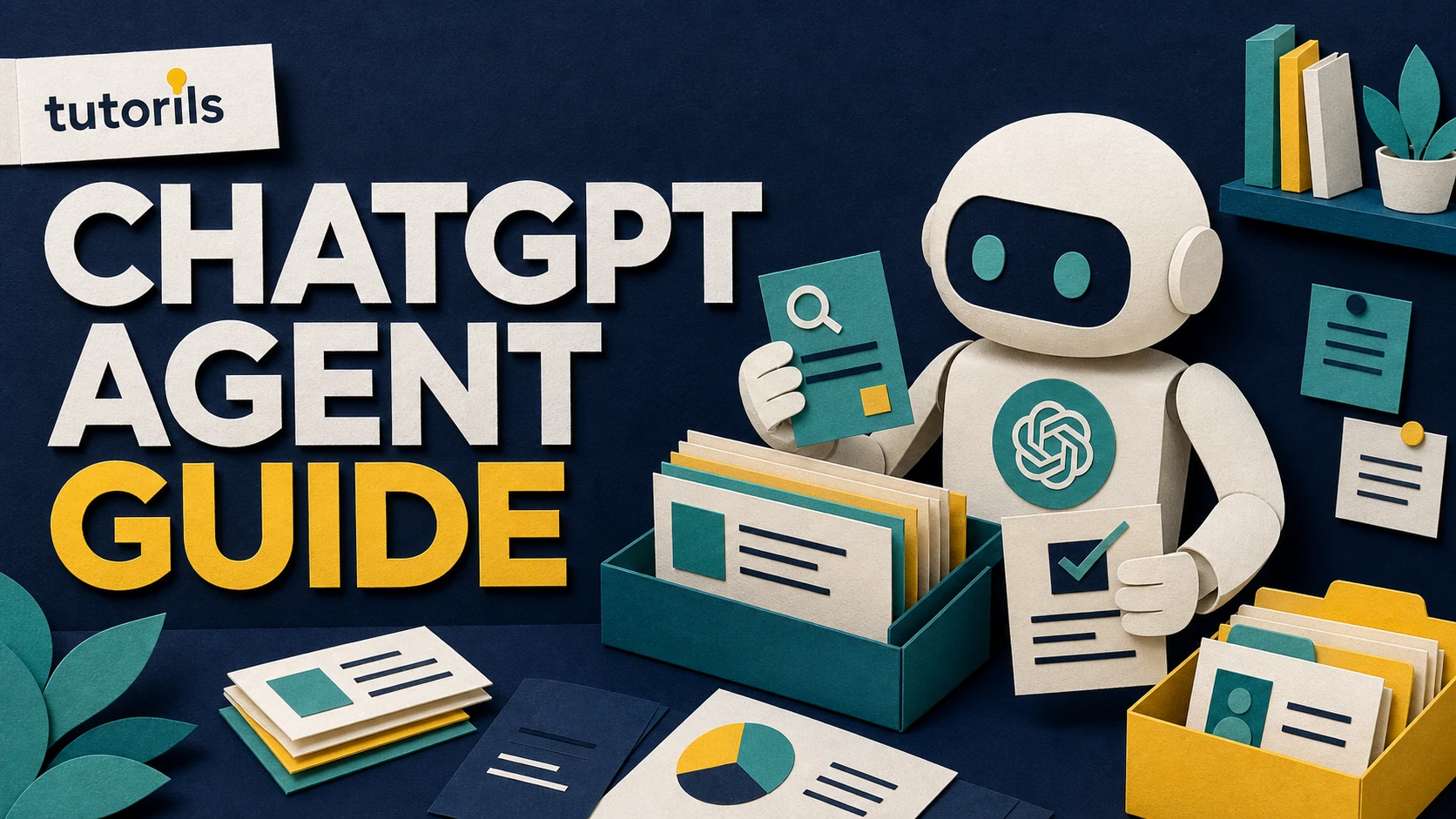 Realistic paper-craft illustration for How to Use ChatGPT Agent: The Complete Guide to Automating Your Work with AI