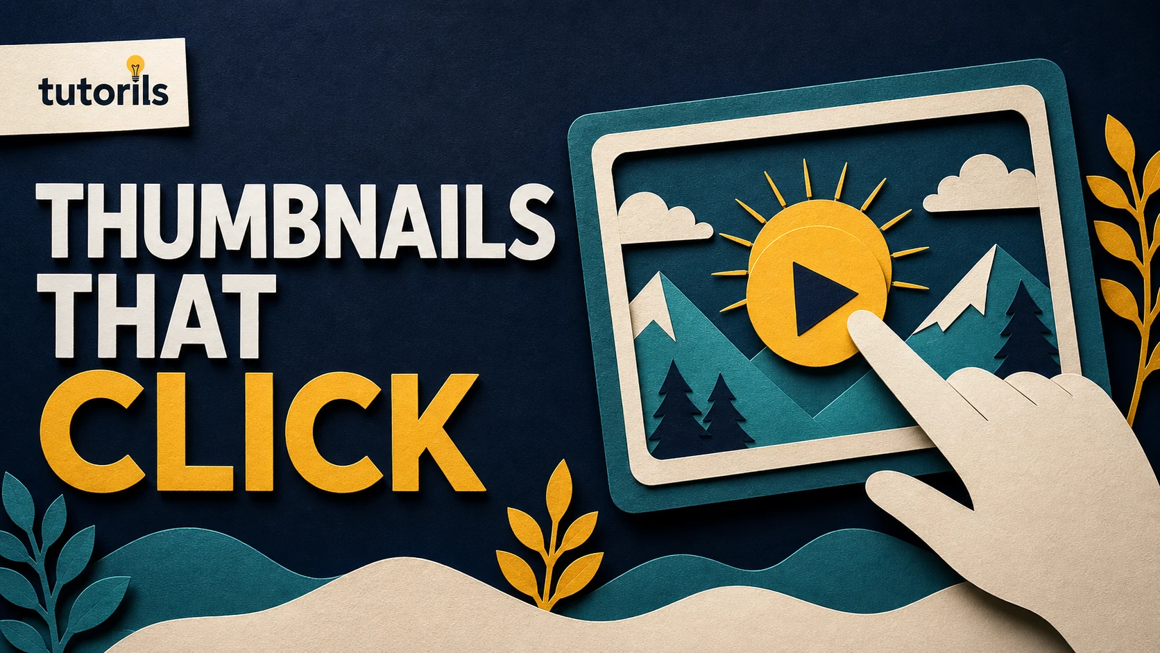 Realistic paper-craft illustration for How to Make Realistic Blog Thumbnails That Get Clicks