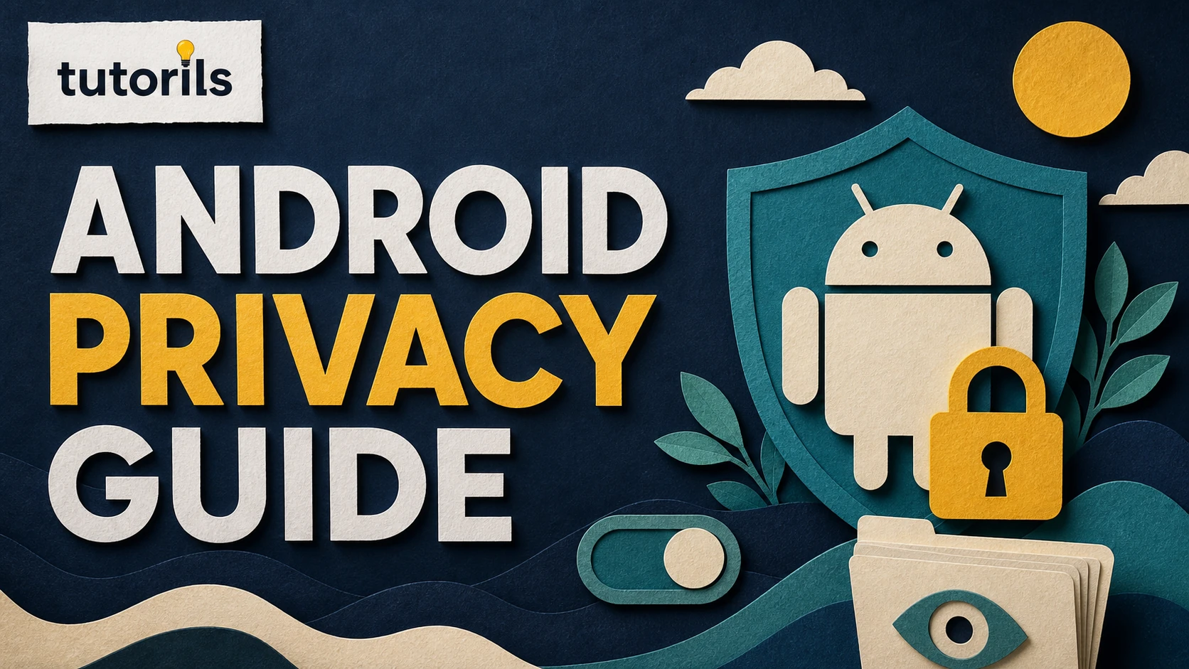 Realistic paper-craft illustration for Best Android Privacy Settings to Change in 2026