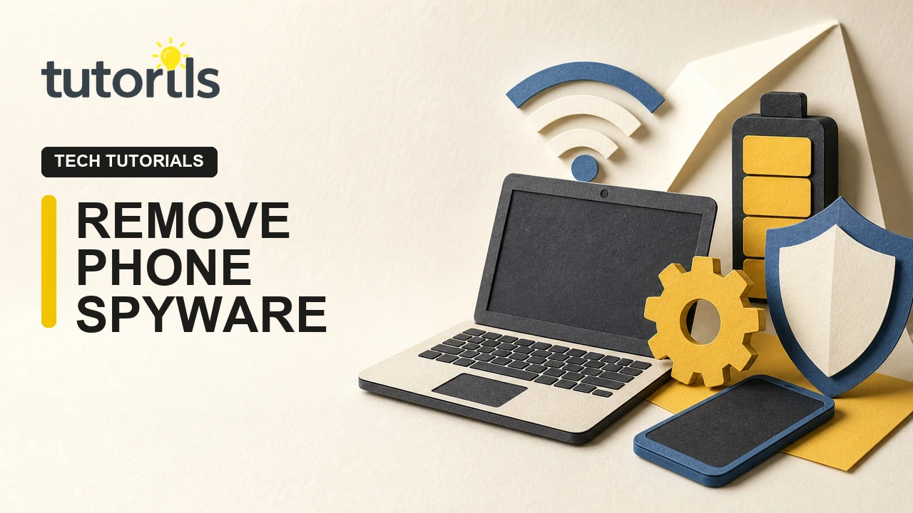 Realistic paper-craft illustration for How to Find and Remove Spyware Apps from Your Phone