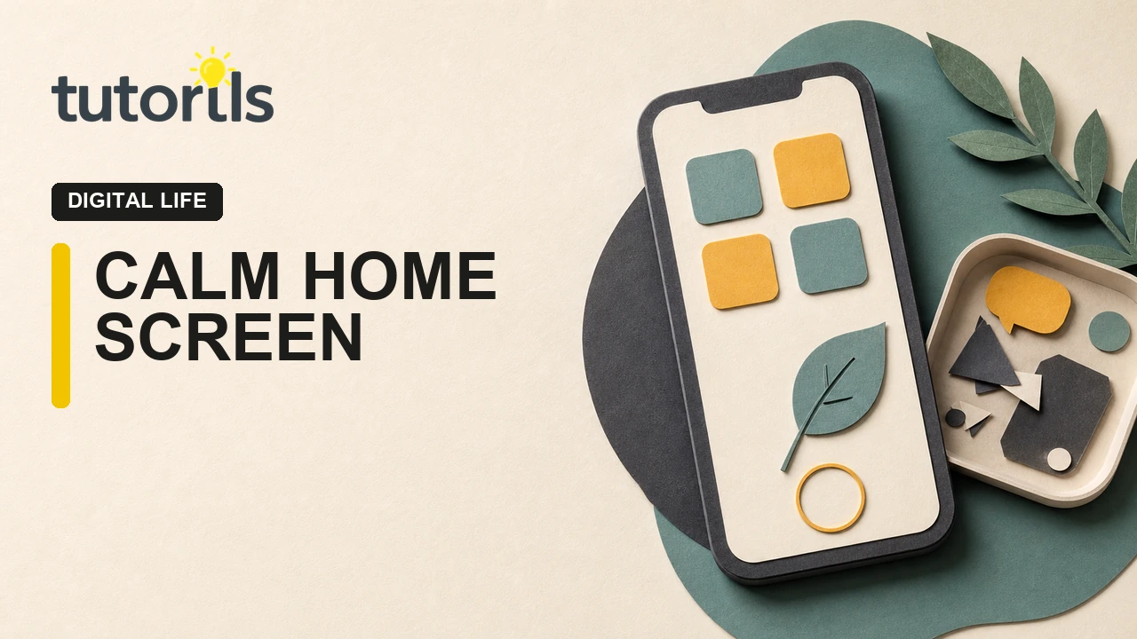 Paper-craft phone with a simple uncluttered home screen