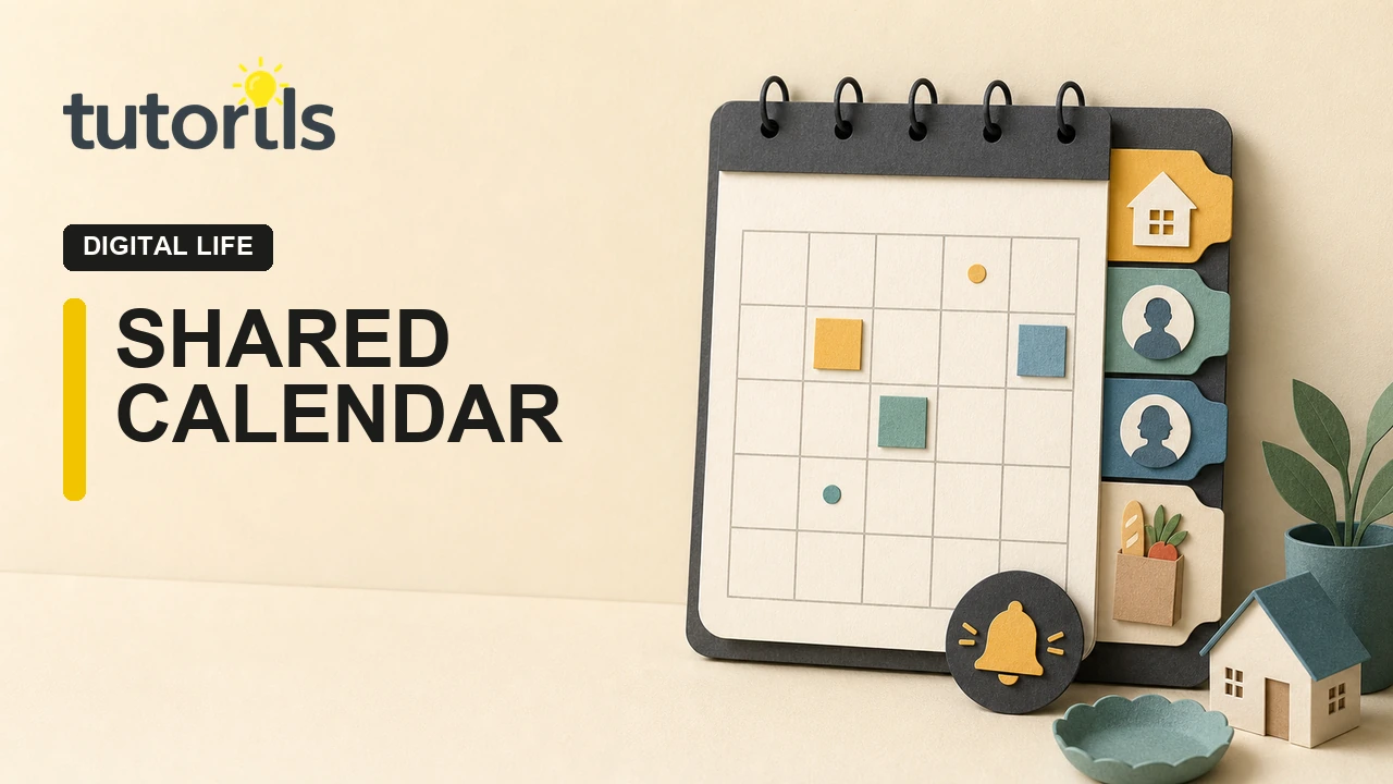 Paper-craft household calendar with family profiles and reminders