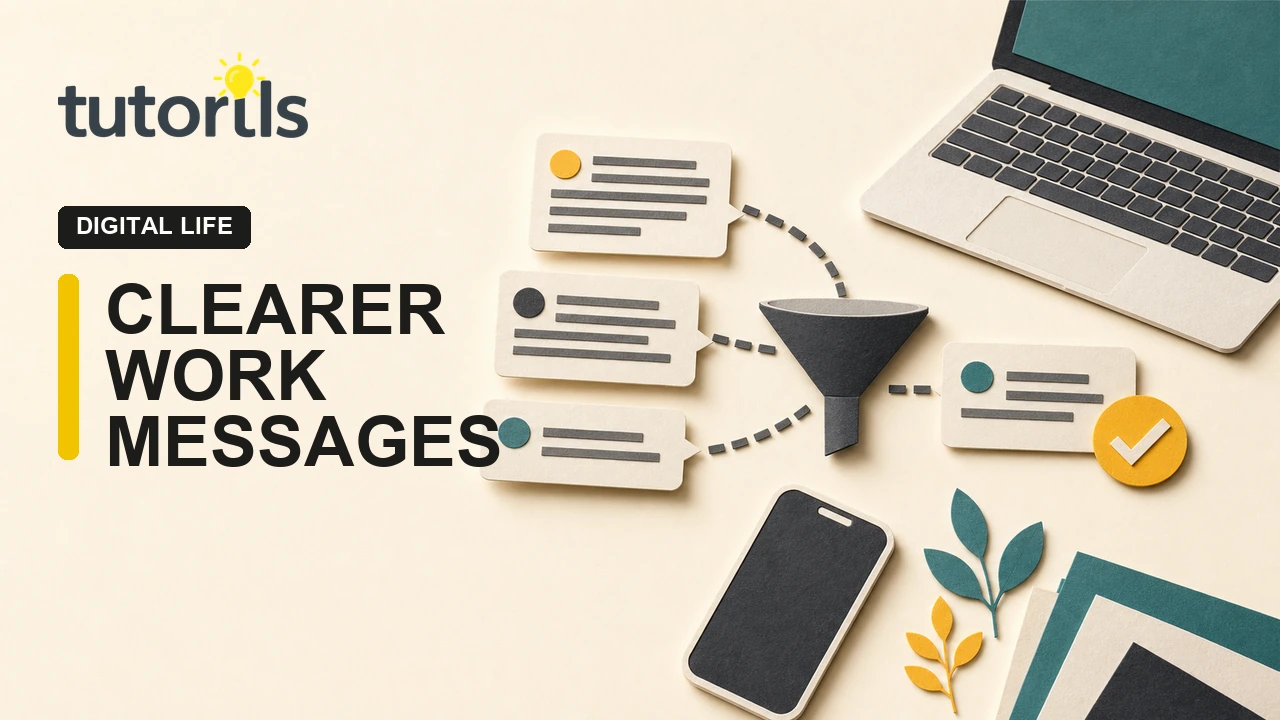 Paper-craft messages edited into a concise final note