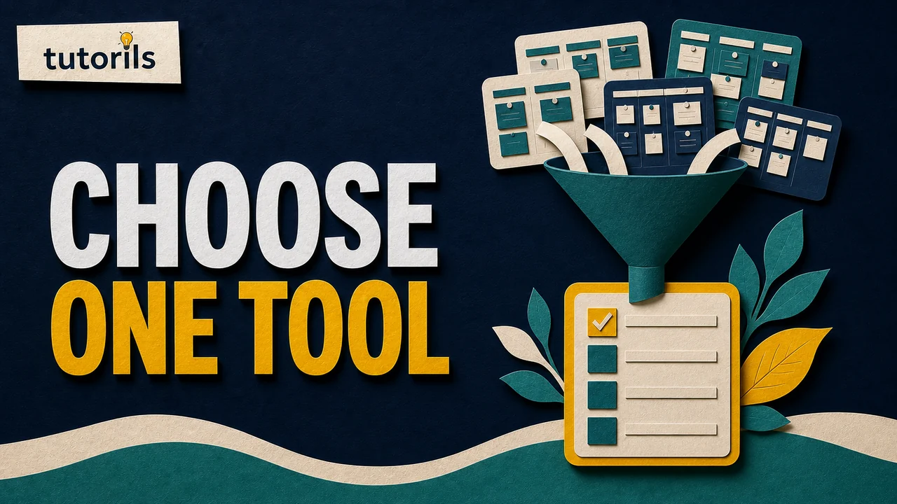 Paper-craft task boards narrowing through a funnel into one clear master checklist
