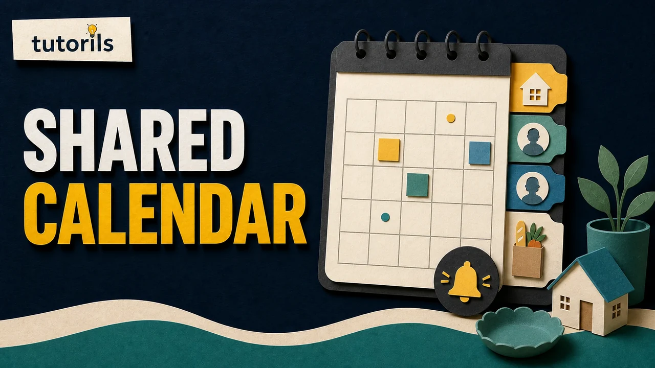 Paper-craft shared household calendar with family profiles home reminders and appointments