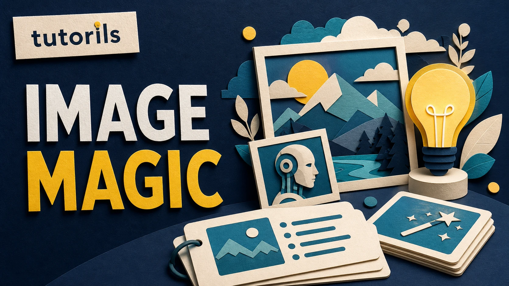 Paper-craft AI image creation workspace