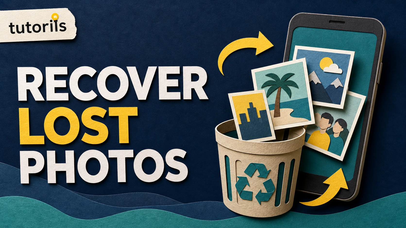 Paper-craft Android photo recovery scene