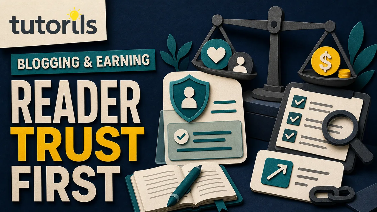 Dark paper-craft publisher comparing affiliate programs with reader-fit, disclosure, privacy, contract, and exit check cards