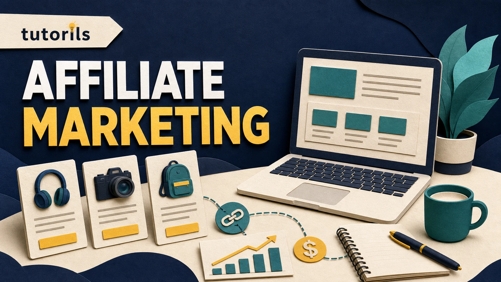 Paper-craft affiliate marketing workspace