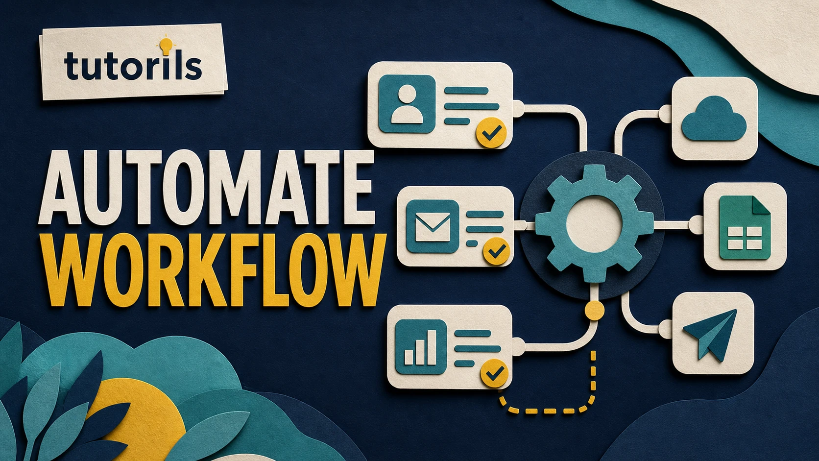 Realistic paper-craft illustration for Automate Your Workflow: 5 Steps to Streamline Tasks with Zapier in 2025