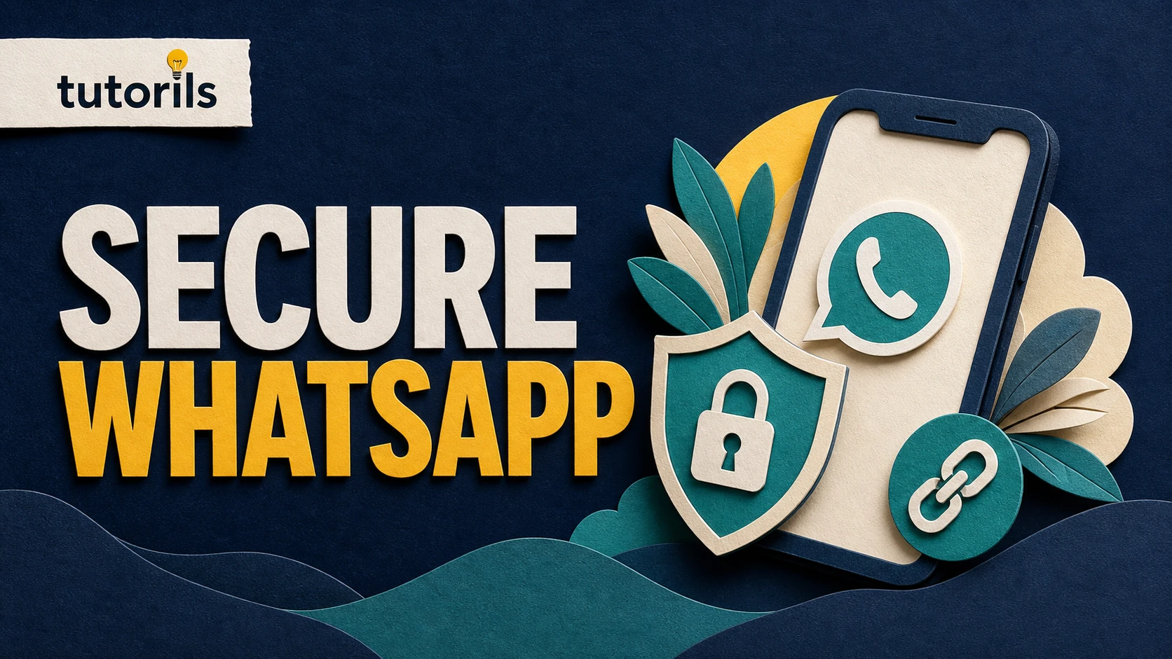 Realistic paper-craft illustration for How to Secure WhatsApp from Scams and Unknown Links