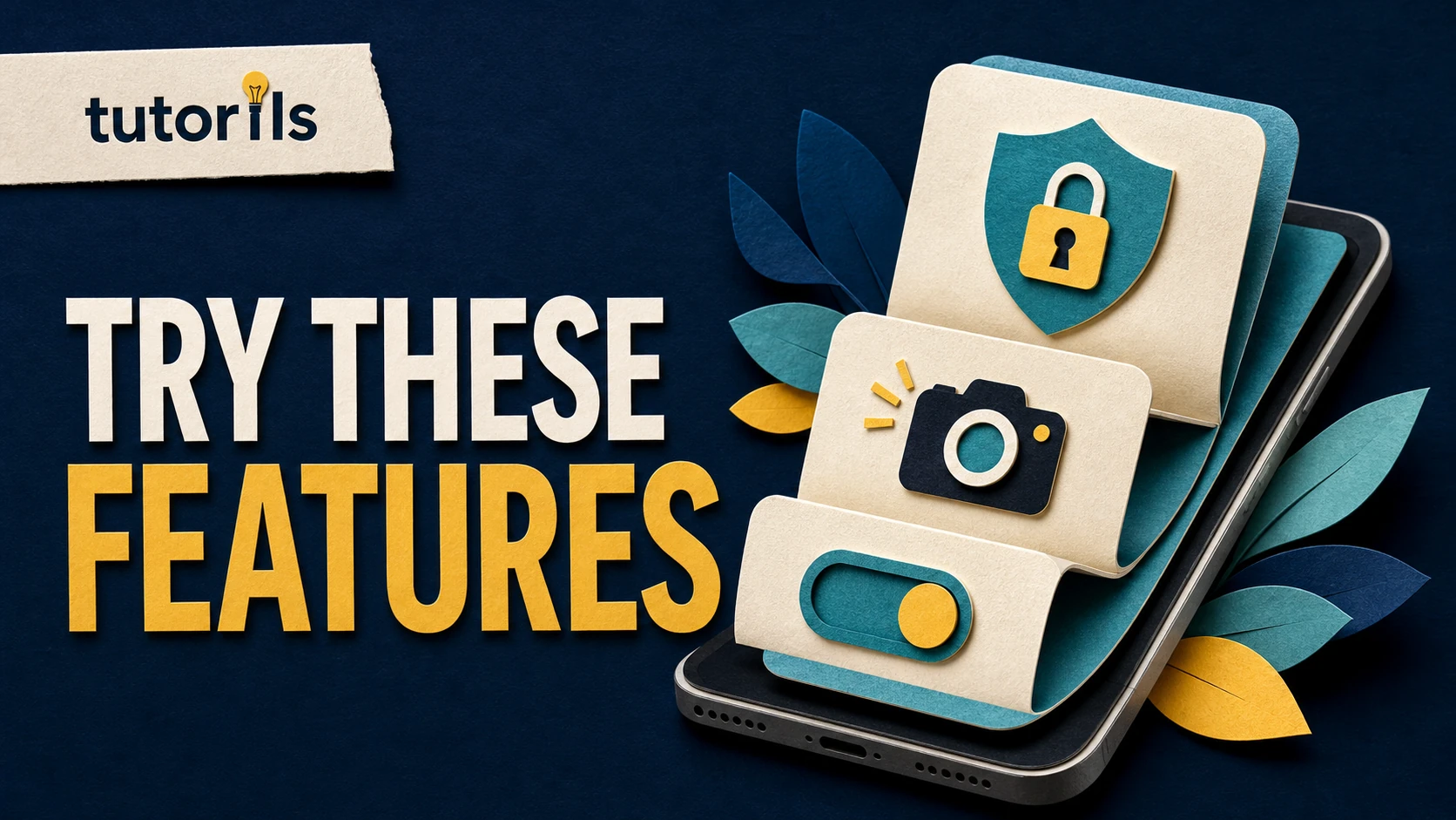Paper-craft smartphone with layered feature cards