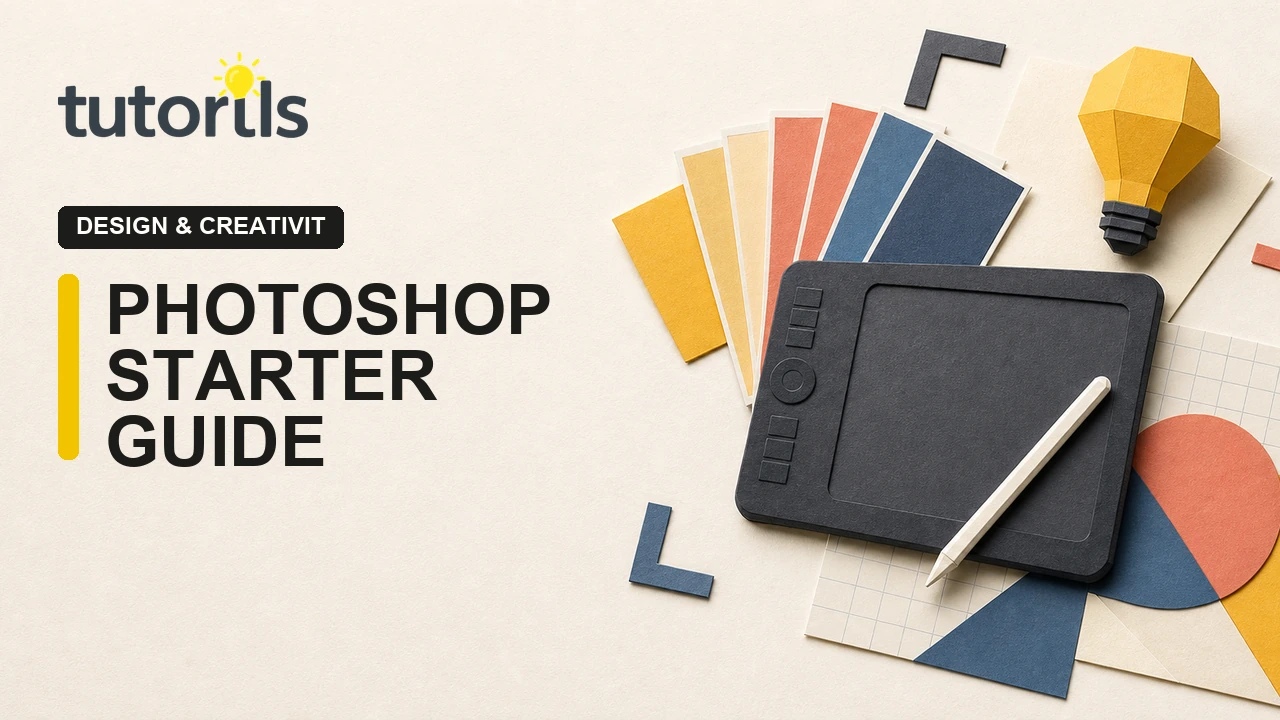 Realistic paper-craft illustration for Beginner’s Guide to Photoshop: Edit Your First Photo