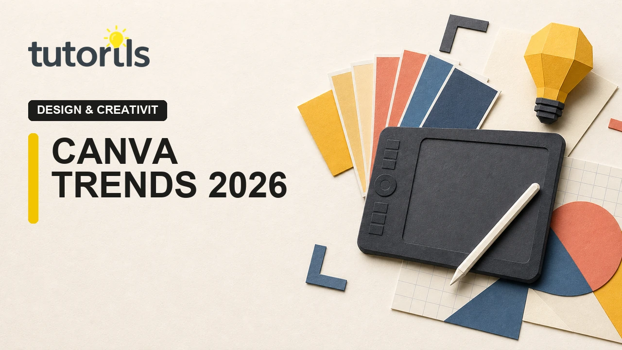 Realistic paper-craft illustration for Canva Design Trends 2026: Practical Ideas for Creators