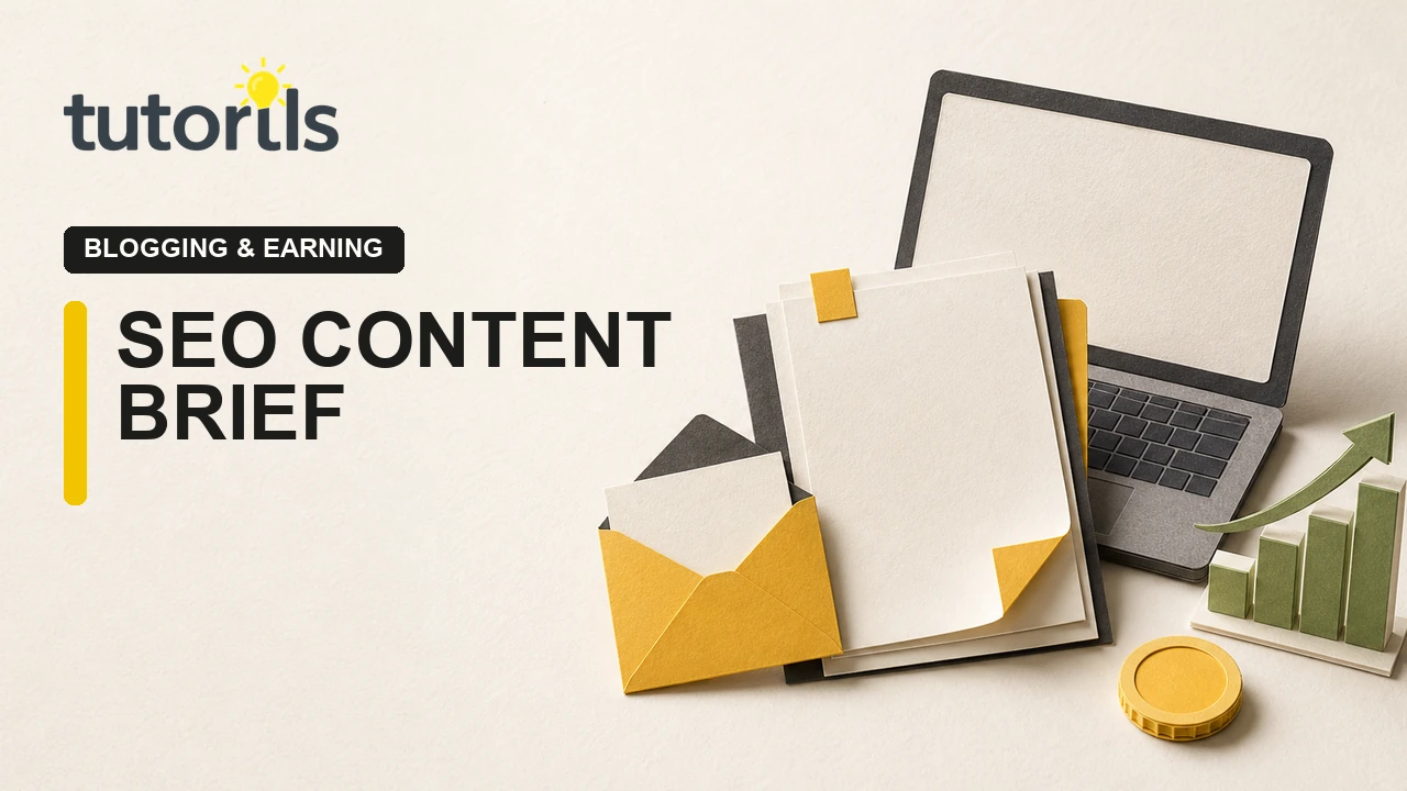 Realistic paper-craft illustration for SEO Content Brief Template That Helps Posts Rank Faster