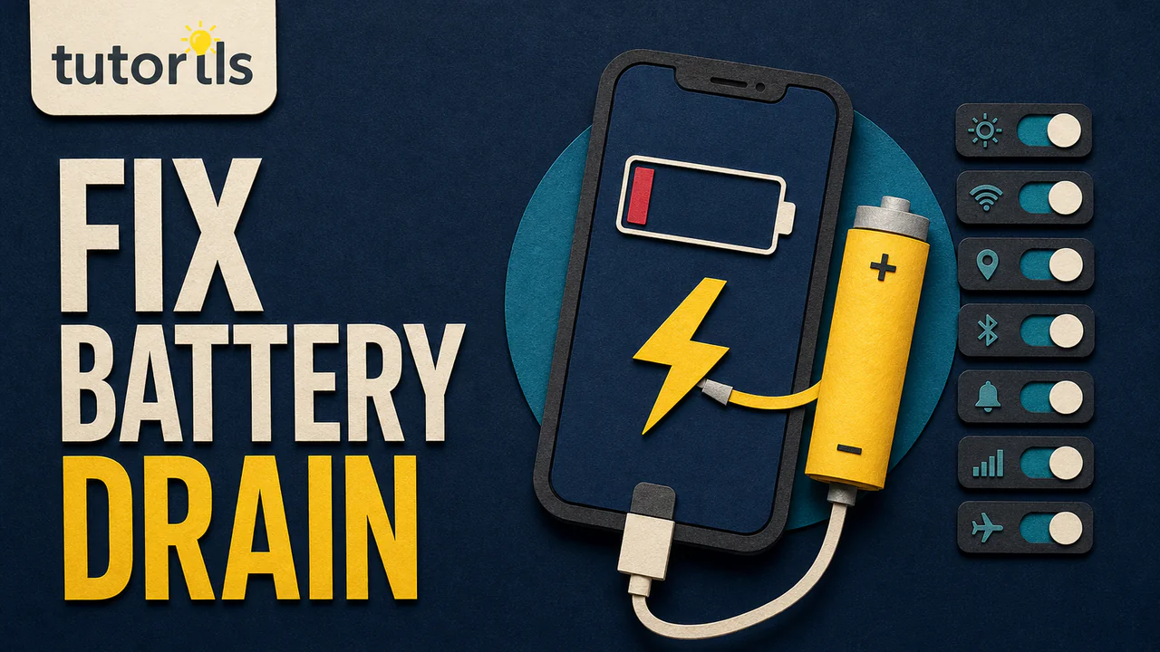 Paper-craft smartphone battery being restored beside power settings