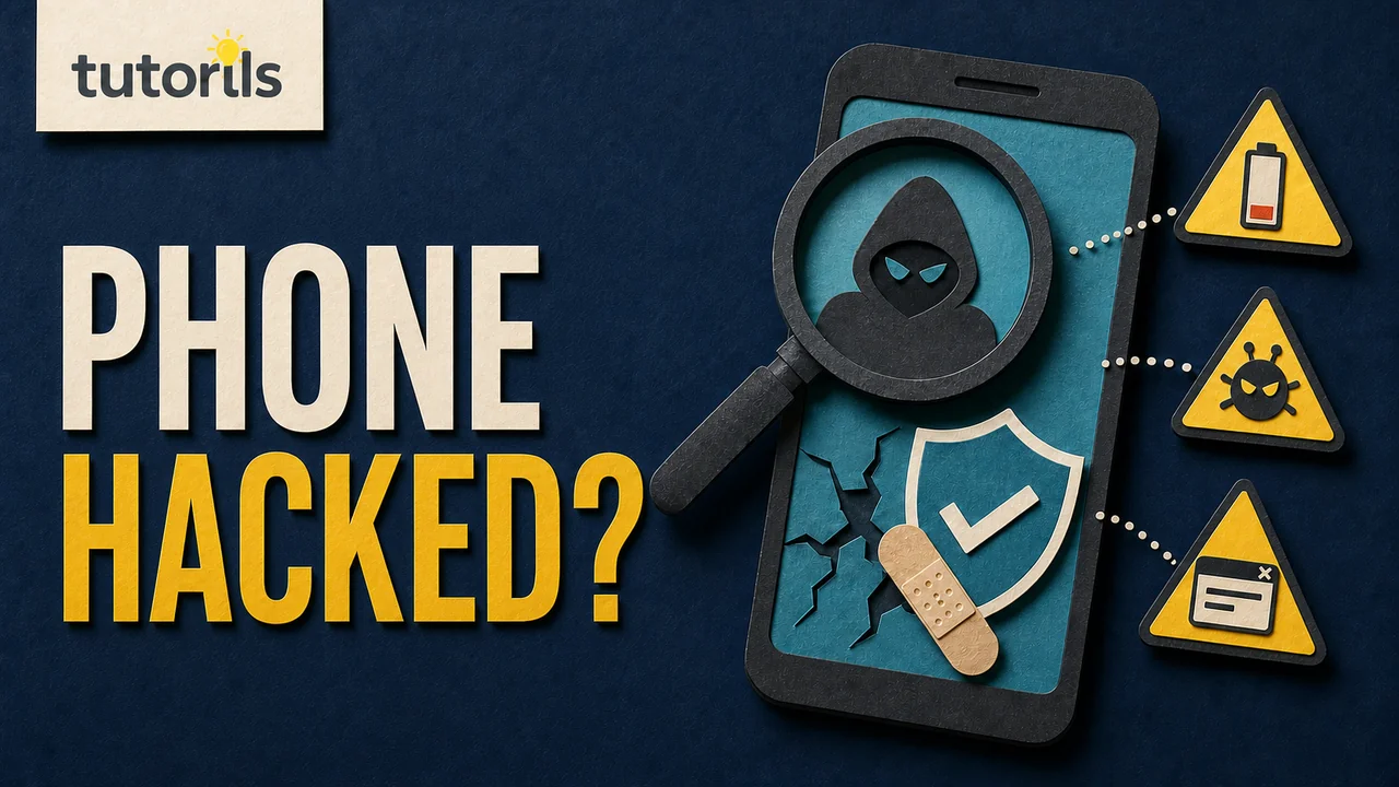 Paper-craft phone inspected for hacking warnings and repaired with a shield