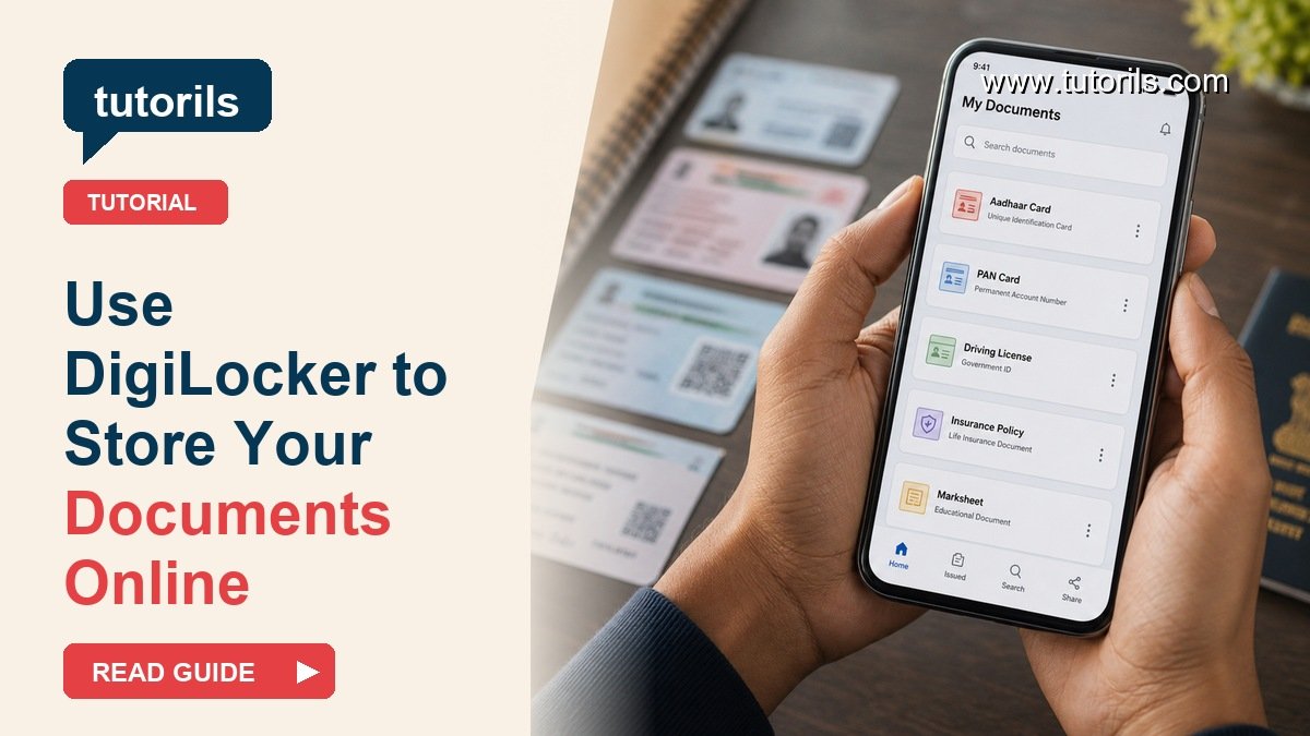 Use DigiLocker to Store Your Documents Online realistic tutorial cover